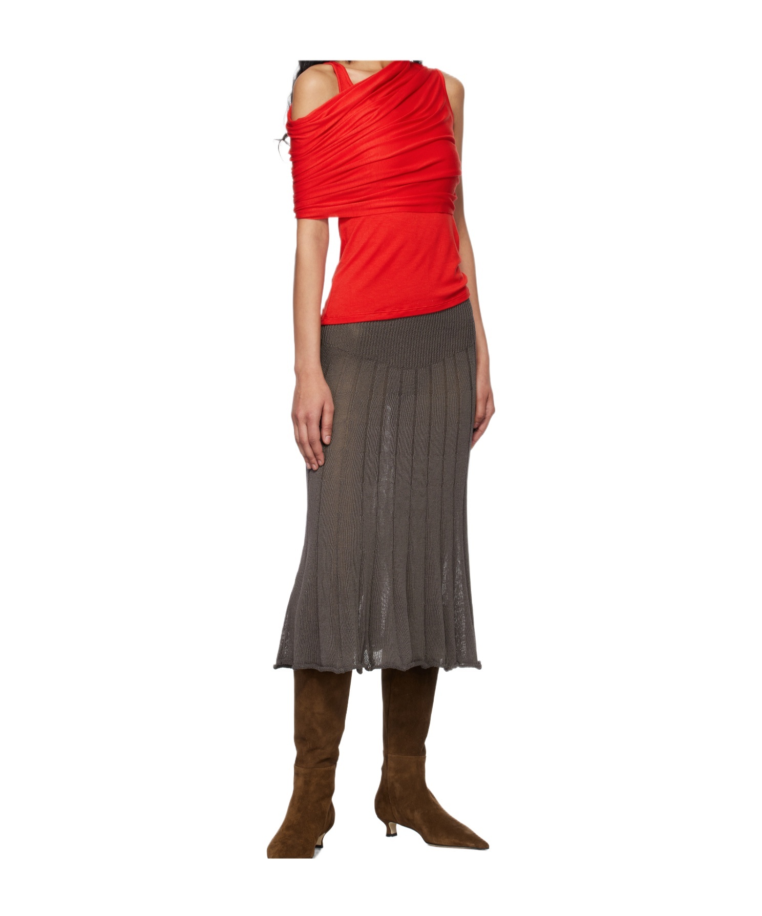 Gimaguas Brown Yoyo Midi Skirt In Multi