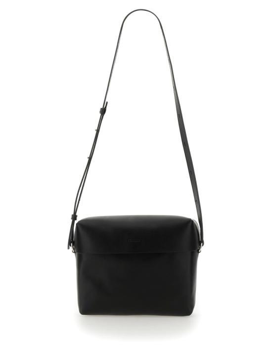Jil Sander Logo-embossed Crossbody Bag In Black