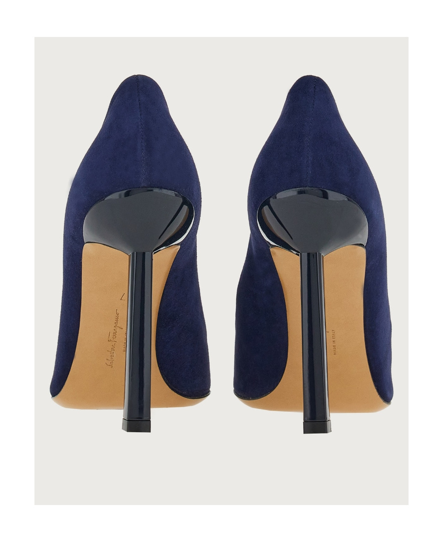 Ferragamo Logo High Heels In Blue