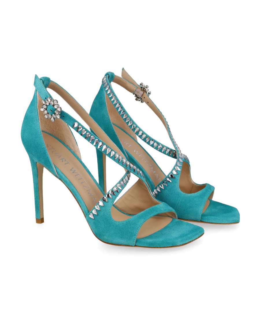Stuart Weitzman Gemcut Embellished Heeled Sandals In Multicolor