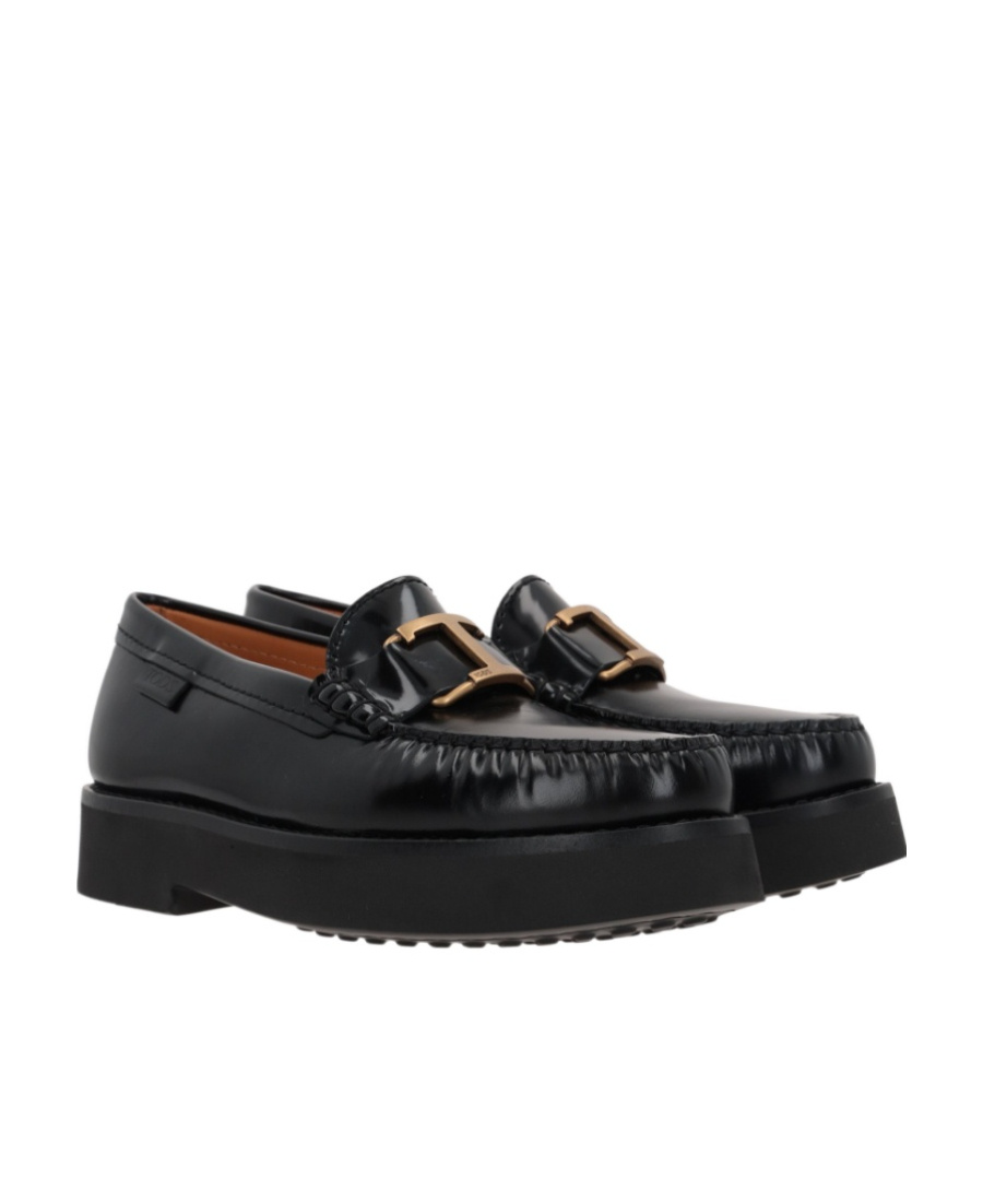 Tod's T Timeless Leather Loafers In Black