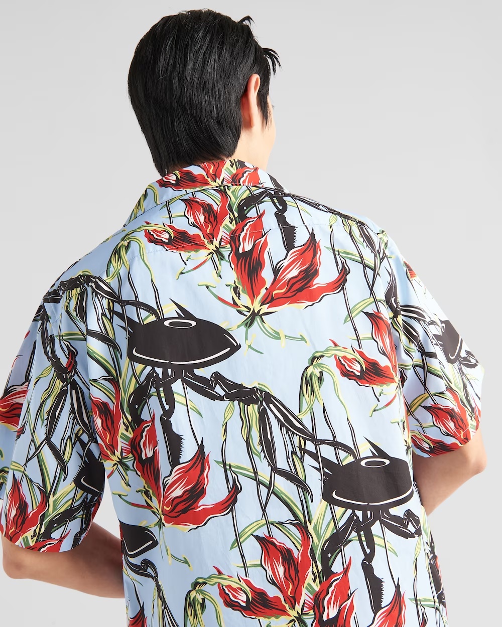 Prada Floral Print Buttoned Shirt In Multicolor