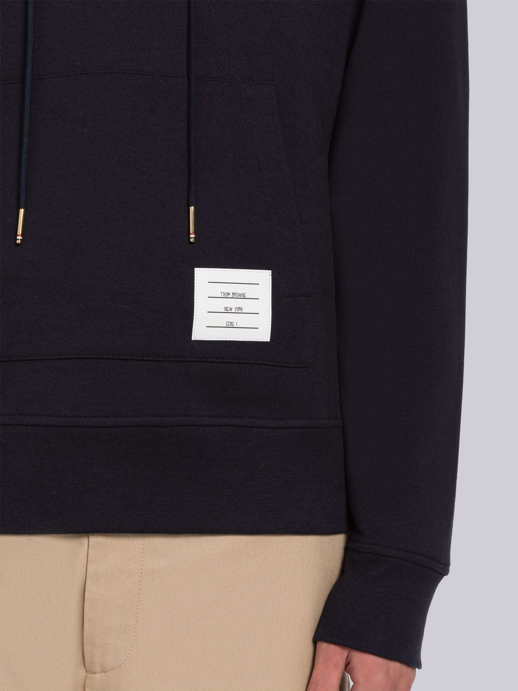 Thom Browne Oversized Hoodie Pullover With Rwb Tipping Stripe In Chunky Loopback Clothing In Black