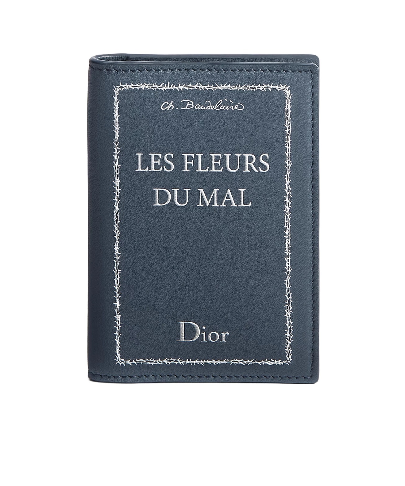 Dior Bifold Card Holder In Blue And White