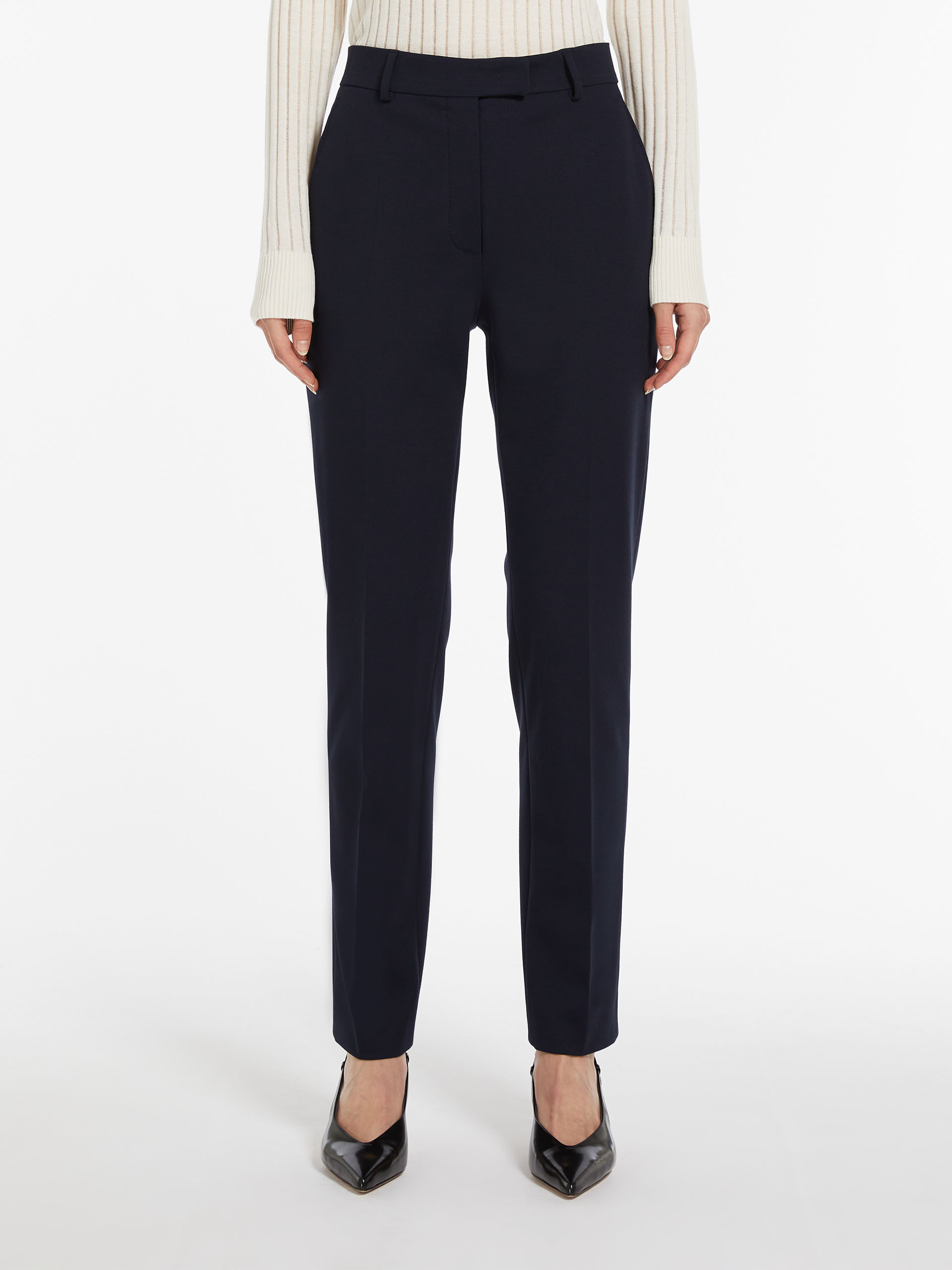 Max Mara High Belt Loop Casual Pants In Black