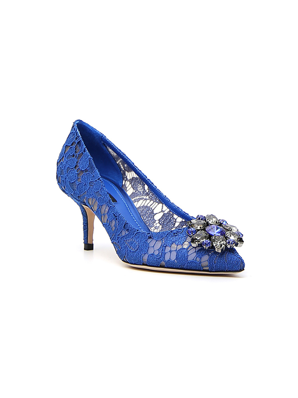 Dolce & Gabbana Bellucci Taormina Lace Pumps In Blue