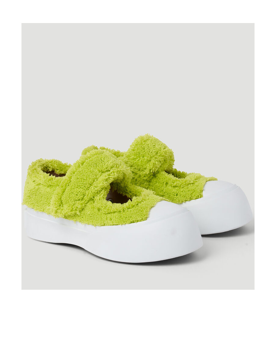 Marni Leather Ballerina Shoes In Green