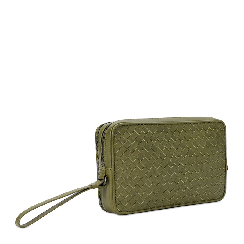 Bottega Veneta Knitted Clutch In Green