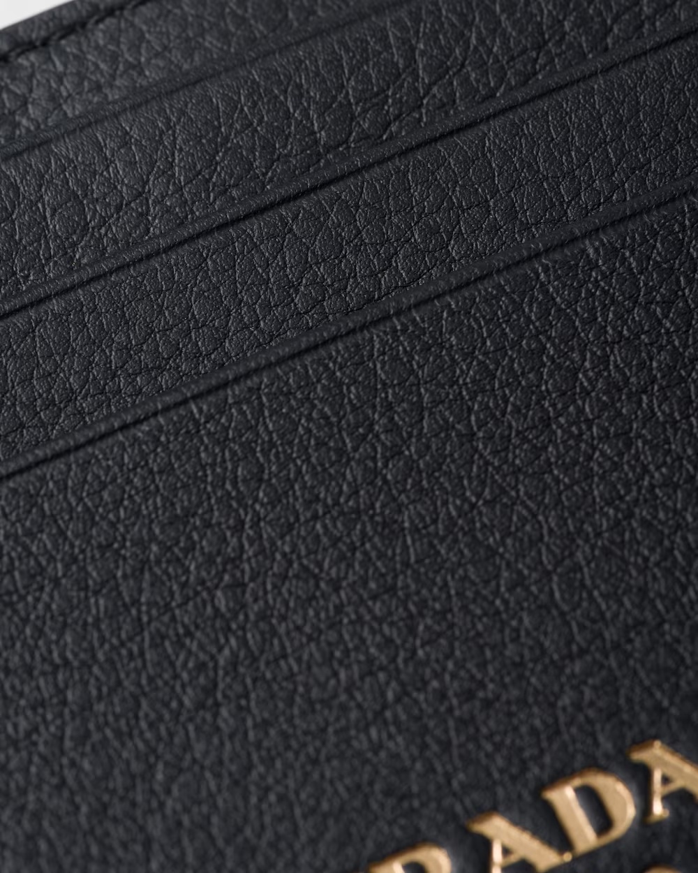 Prada Logo Print Leather Cardholder In Black