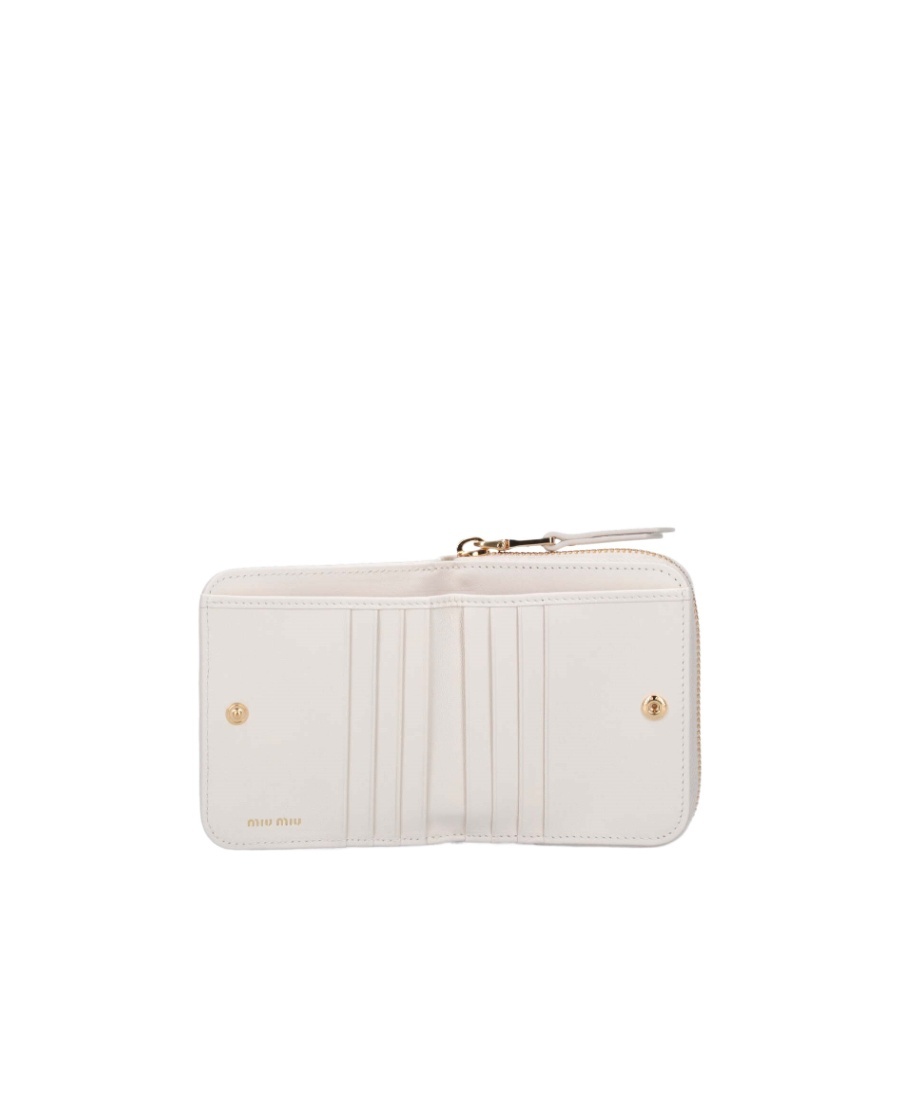 Miu Miu Embossed Wallet In White