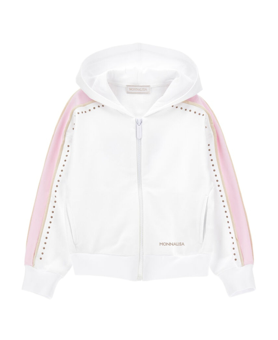 Monnalisa Minnie Cotton Sweatshirt In White