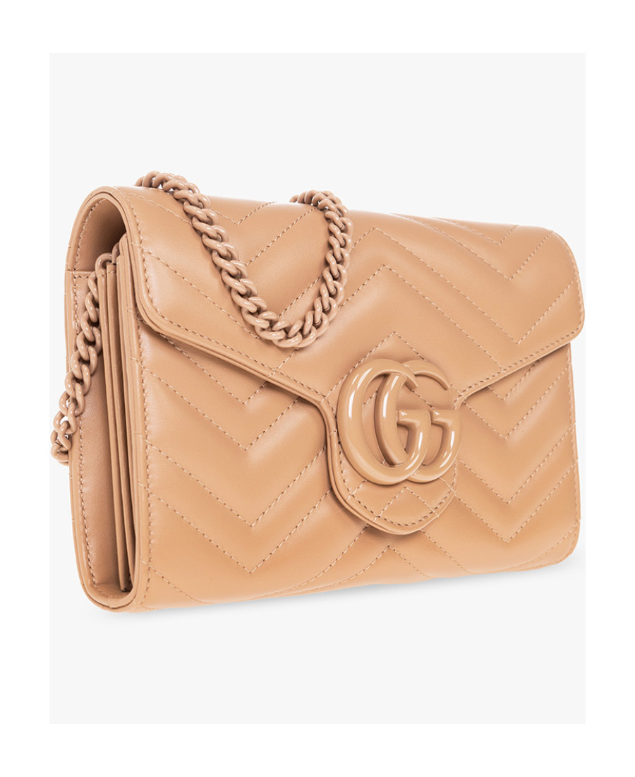 Gucci Marmont Leather Mini Bag In Nude