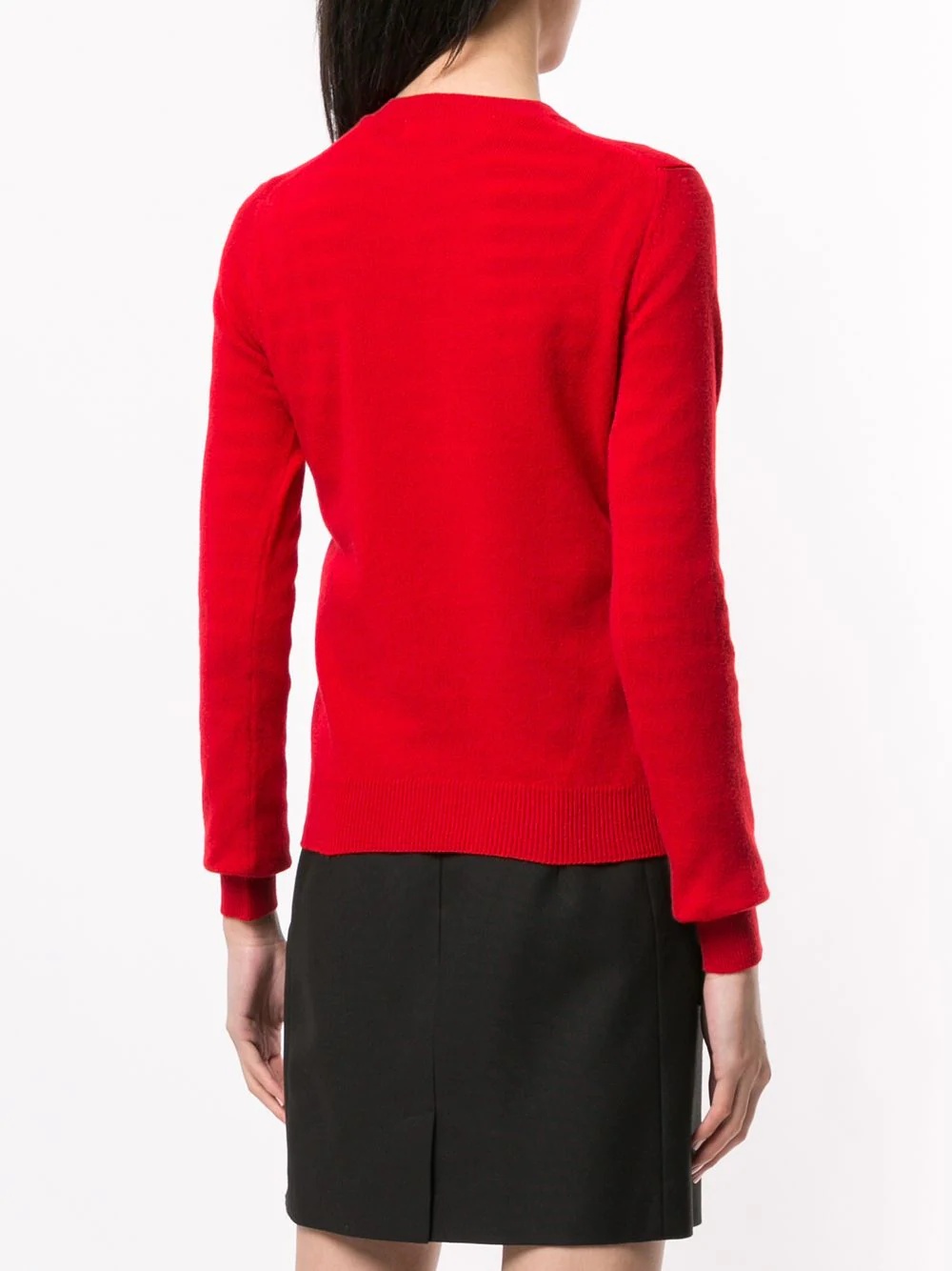 Comme Des Garçons Play Logo Embroidered Buttoned Cardigan In Red