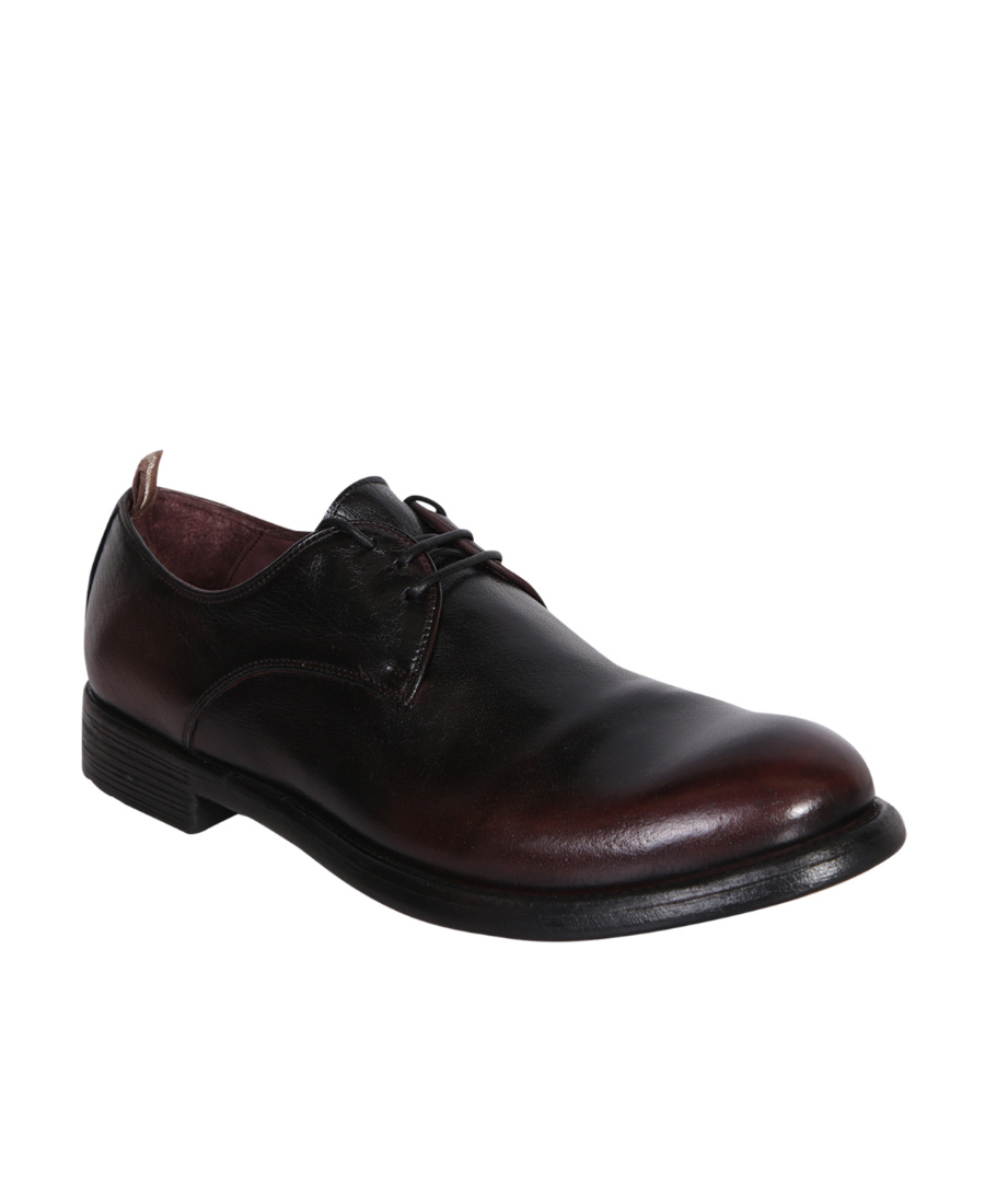Officine Creative Round Head Laced Derby Shoes In Black