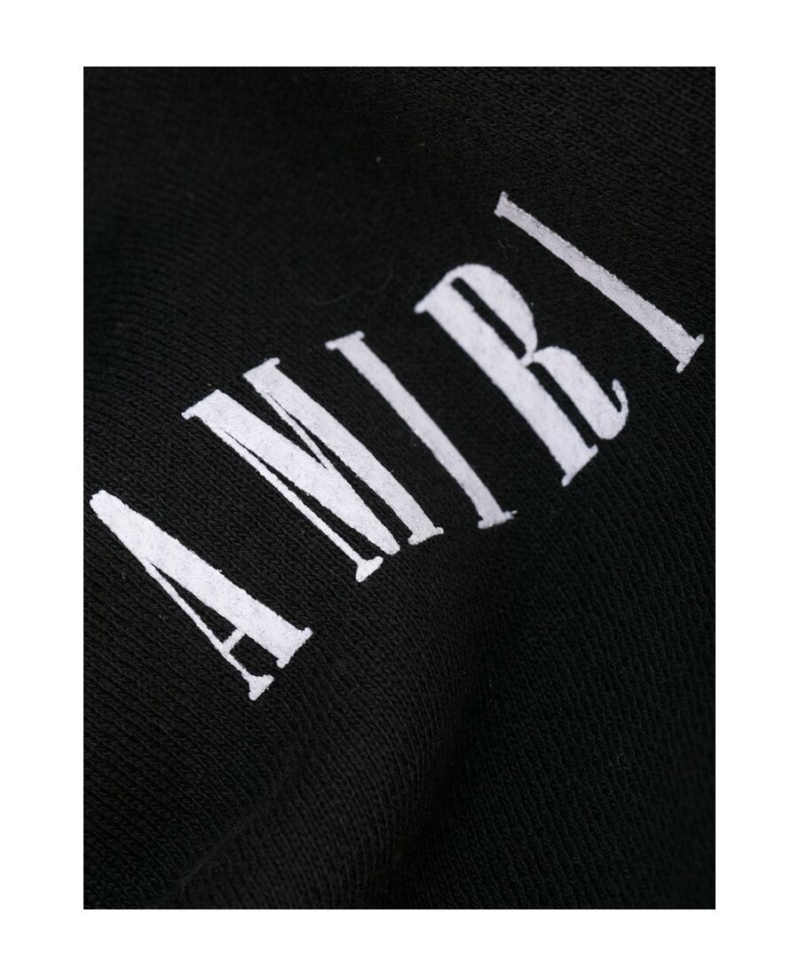 Amiri Oversized Logo Print Hoodie In Black