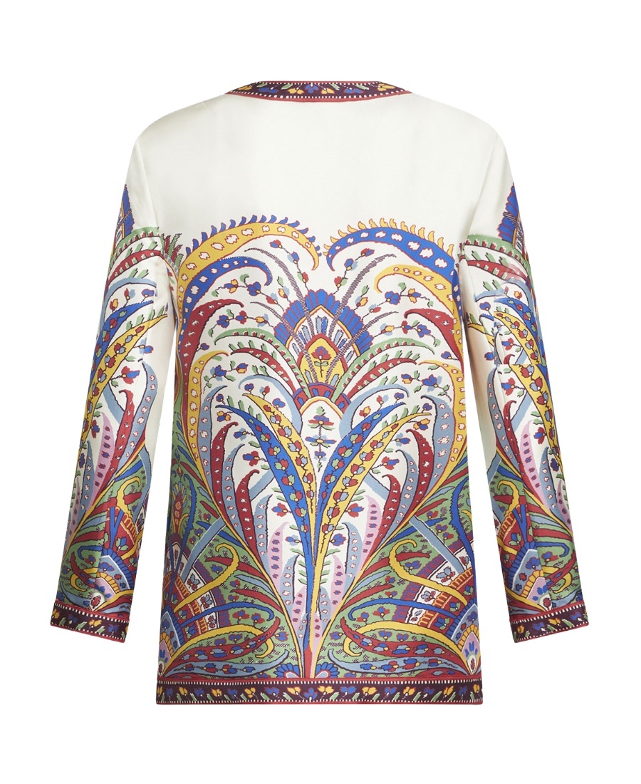 Etro Floral-print Silk Jacket In White