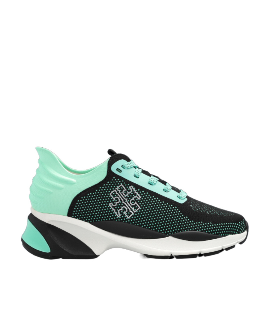 Tory Burch Good Luck Mesh And Leather Sneakers In Black