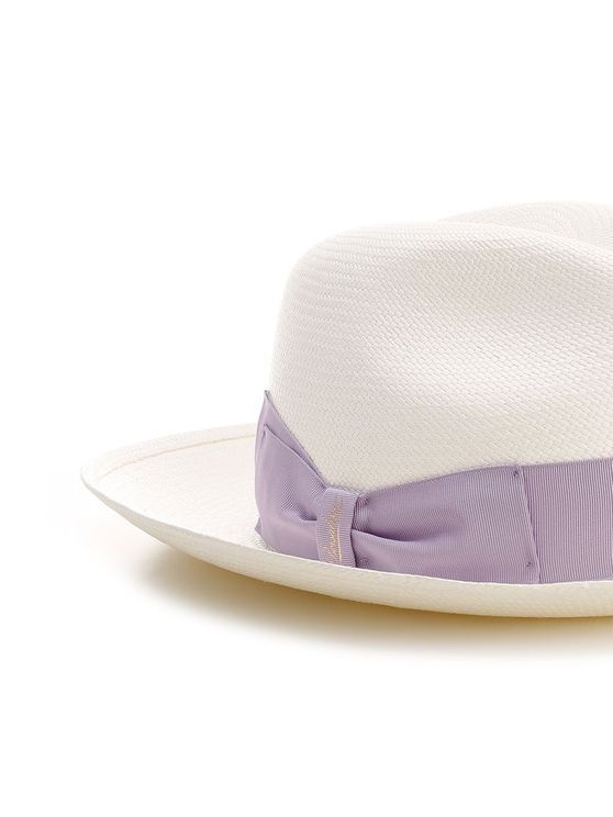 Borsalino Wide-brim Straw Hat In White