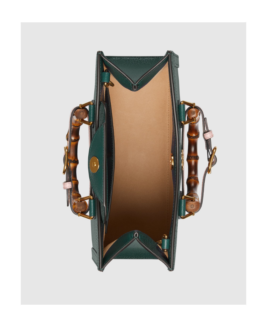 Gucci Diana Mini Leather Tote Bag In Green