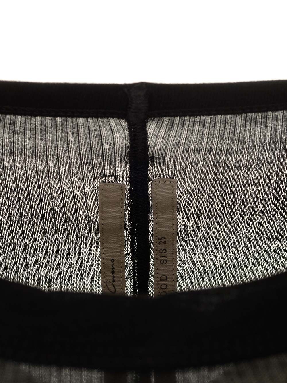 Rick Owens Round Collar And Long-sleeved T-shirt In Black