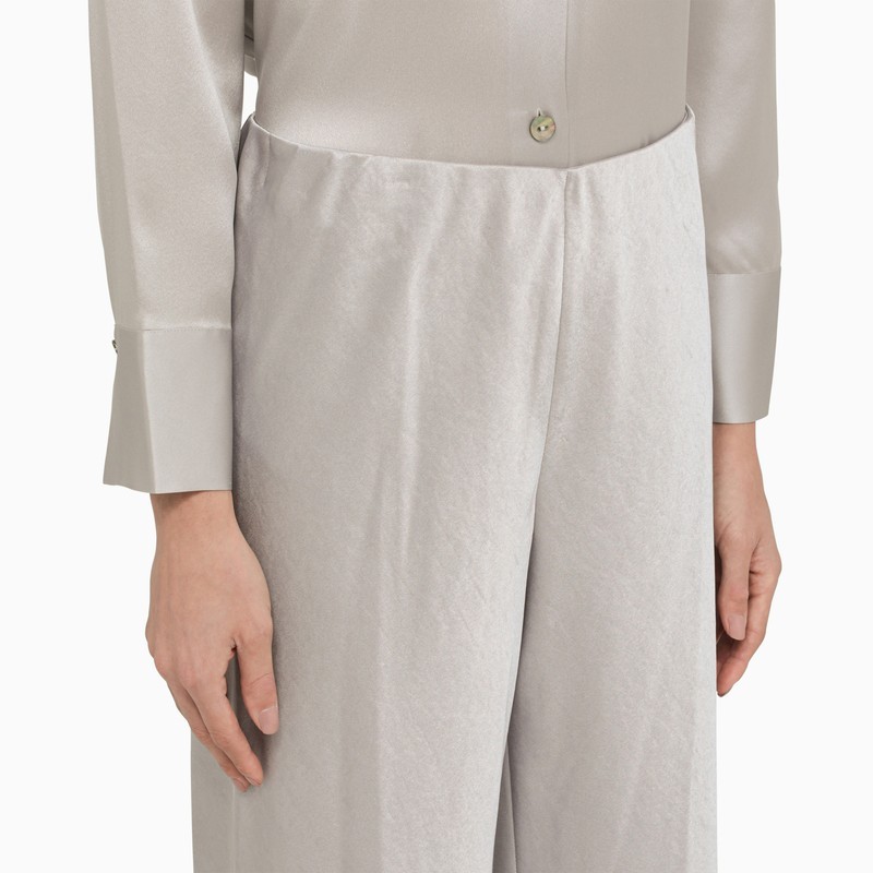 Shop Vince Satin-finish Straight-leg Trousers In Gray