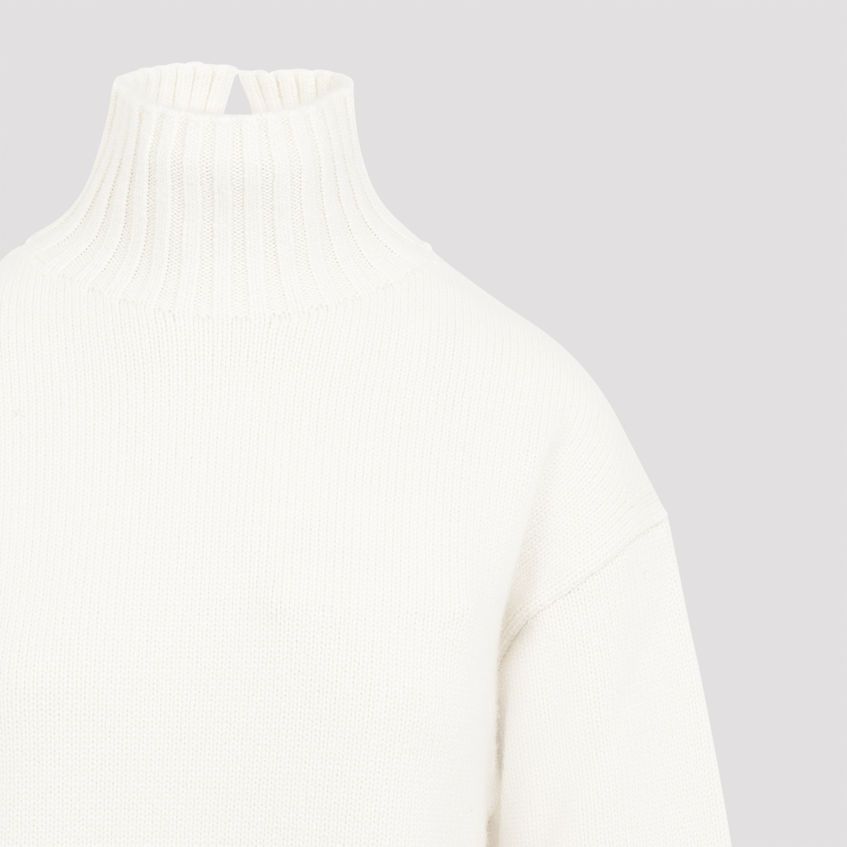 Bottega Veneta White Cashmere Turtleneck Jumper In White