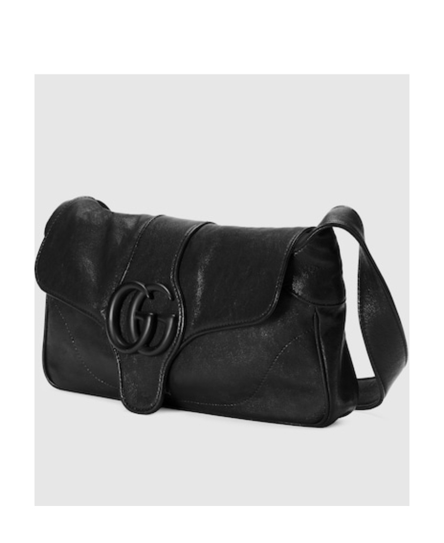 Gucci Small Aphrodite Small Leather Shoulder Bag In Black