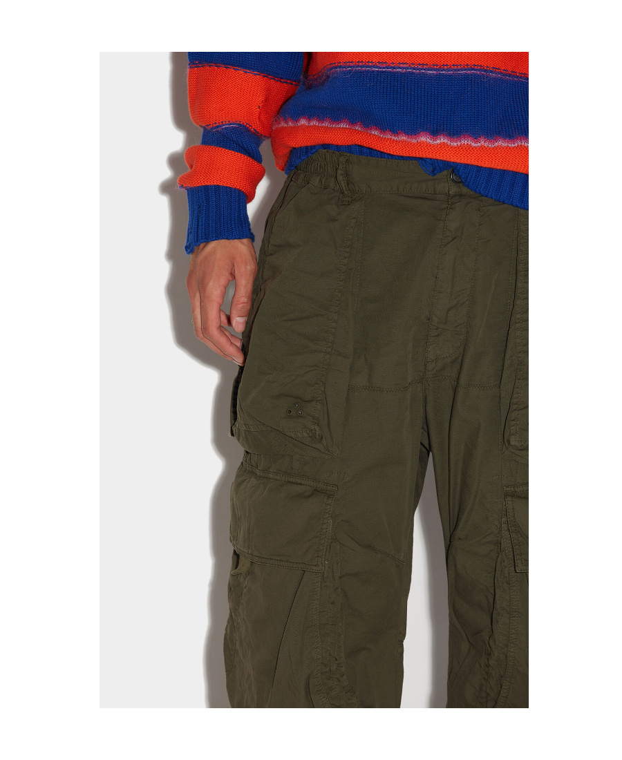 Dsquared2 Embossed-logo Cargo Trousers In Green