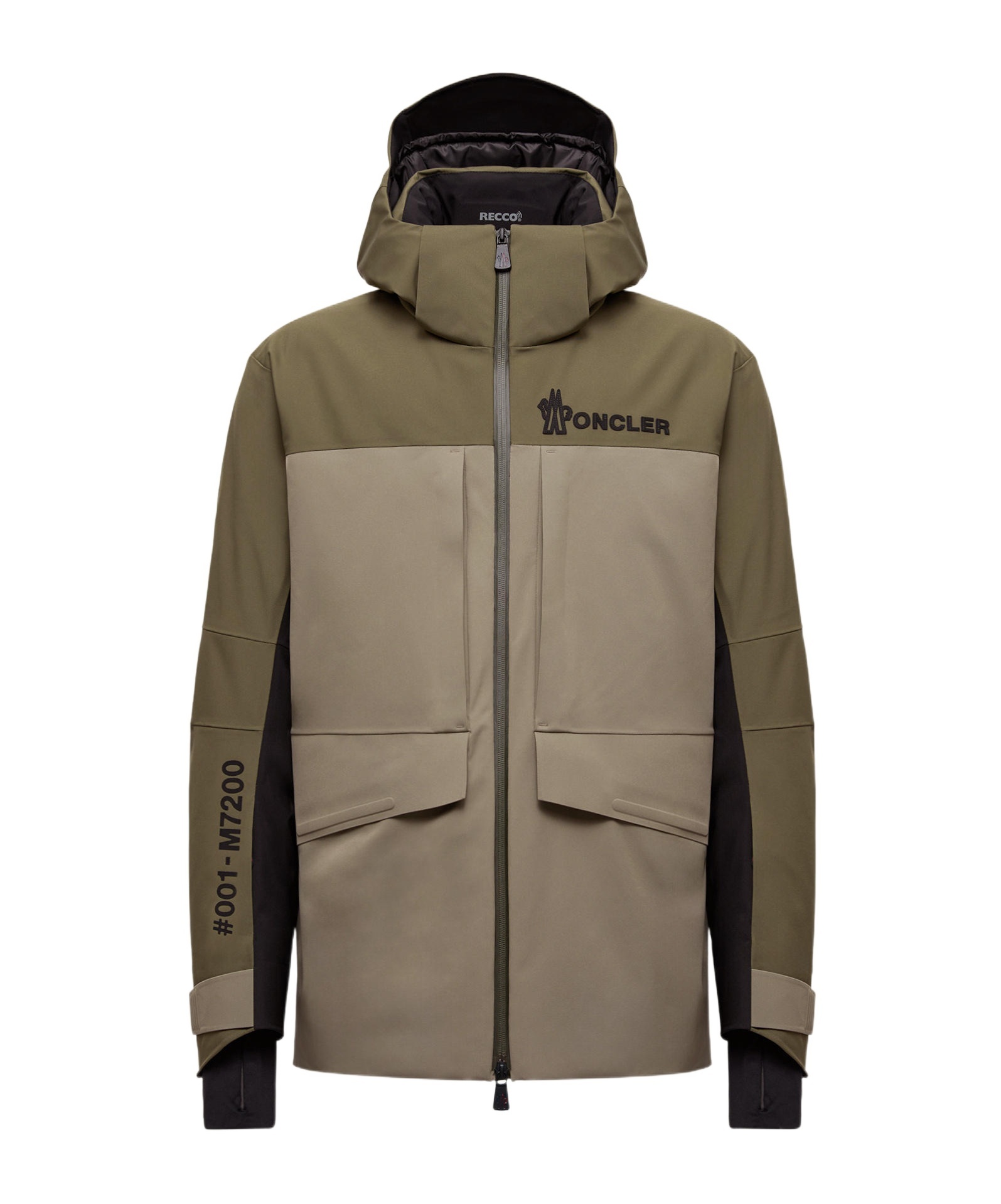 Moncler Padded Ski Jacket Featuring Removable Hood In Green
