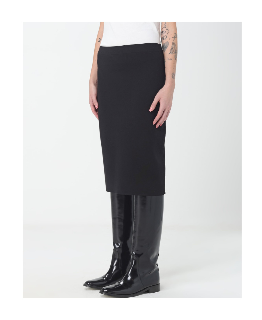 Shop Saint Laurent Fine-knit Pencil Skirt In Black