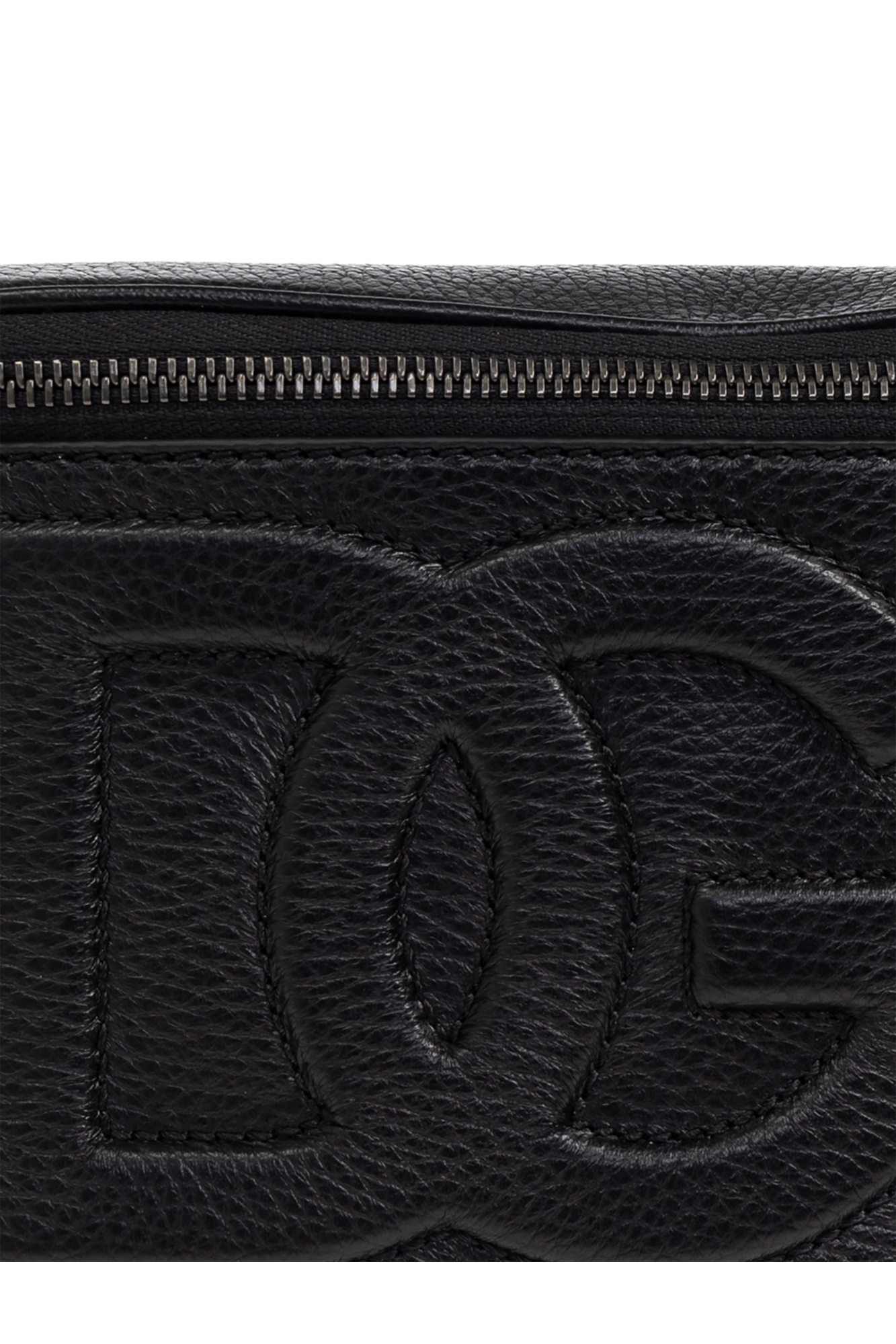 Dolce & Gabbana Zippered Shoulder Bag In Black