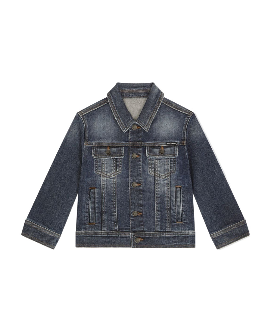 Dolce & Gabbana Button-up Denim Jacket In Black