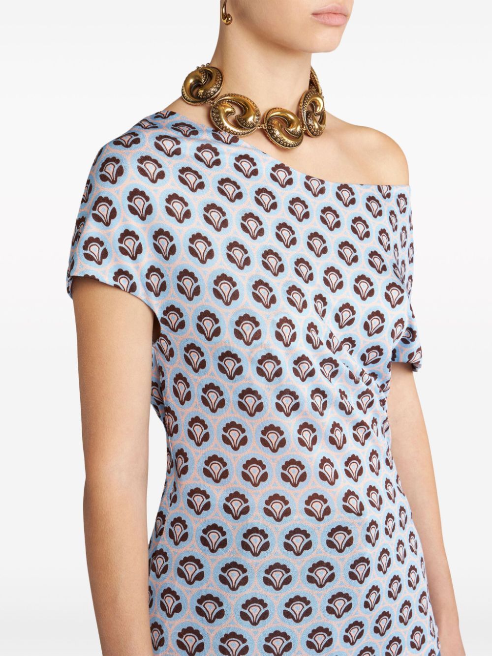 Etro Abstract-print Asymmetric Top In Multicolor