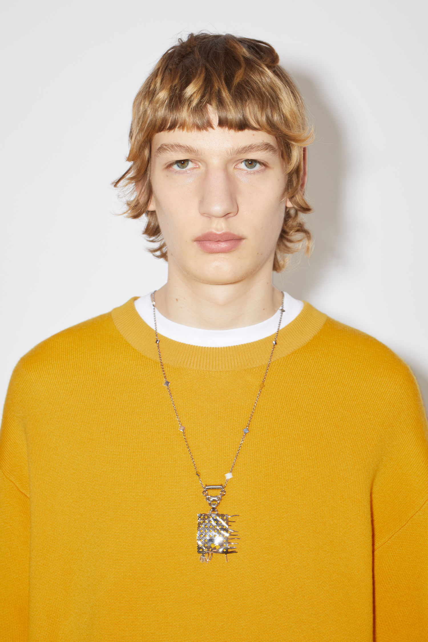 Acne Studios Round-neck Knitted Pullover In Yellow