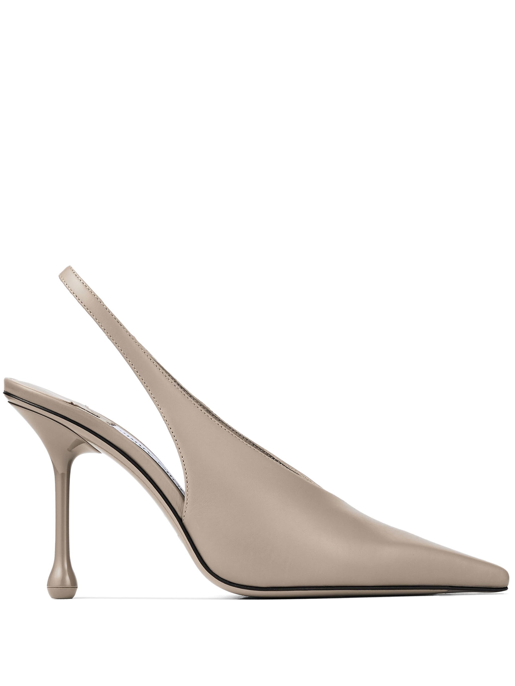 Jimmy Choo Womens Taupe Isa 95 Slingback Leather Heeled Courts In Nude