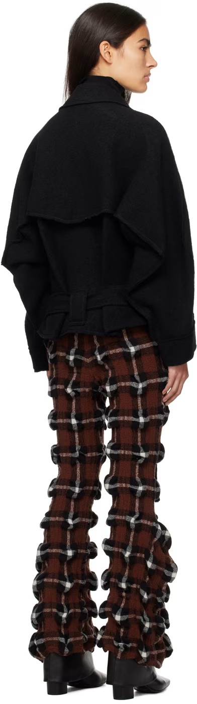 Shop Issey Miyake Out Of A Cube Cropped Coat In Black