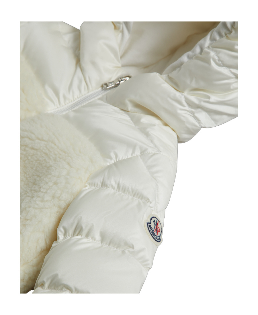 Moncler Fleece-panelling Padded Jacket In White
