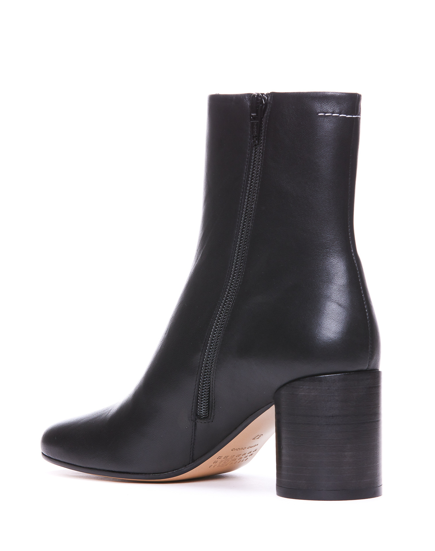 Mm6 Maison Margiela Mm6 By Maison Margiela Ankle Boots With Distinctive Seam Detail And Block Heel In Black