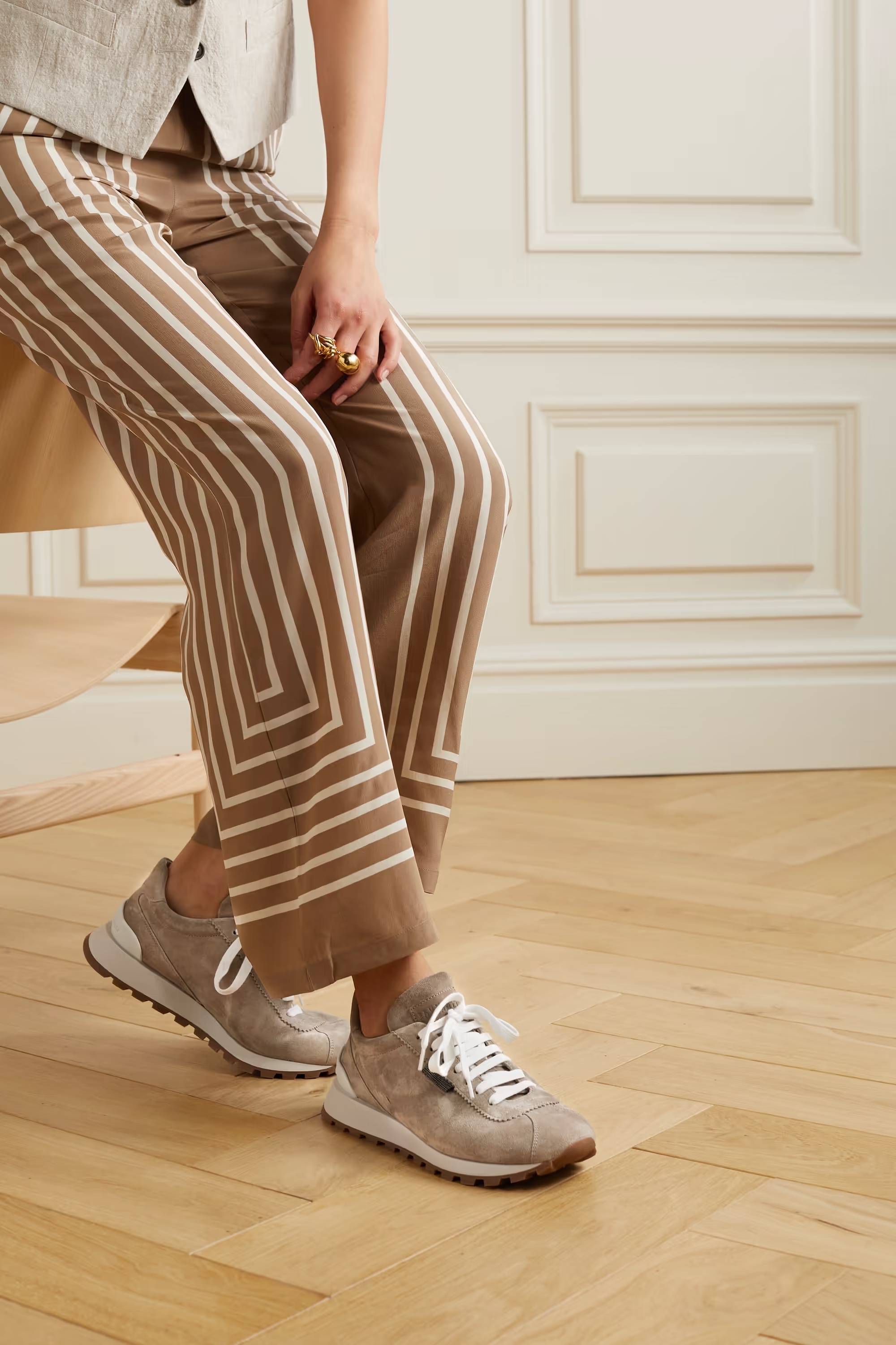 Brunello Cucinelli Low-cut Casual Sneakers In Nude