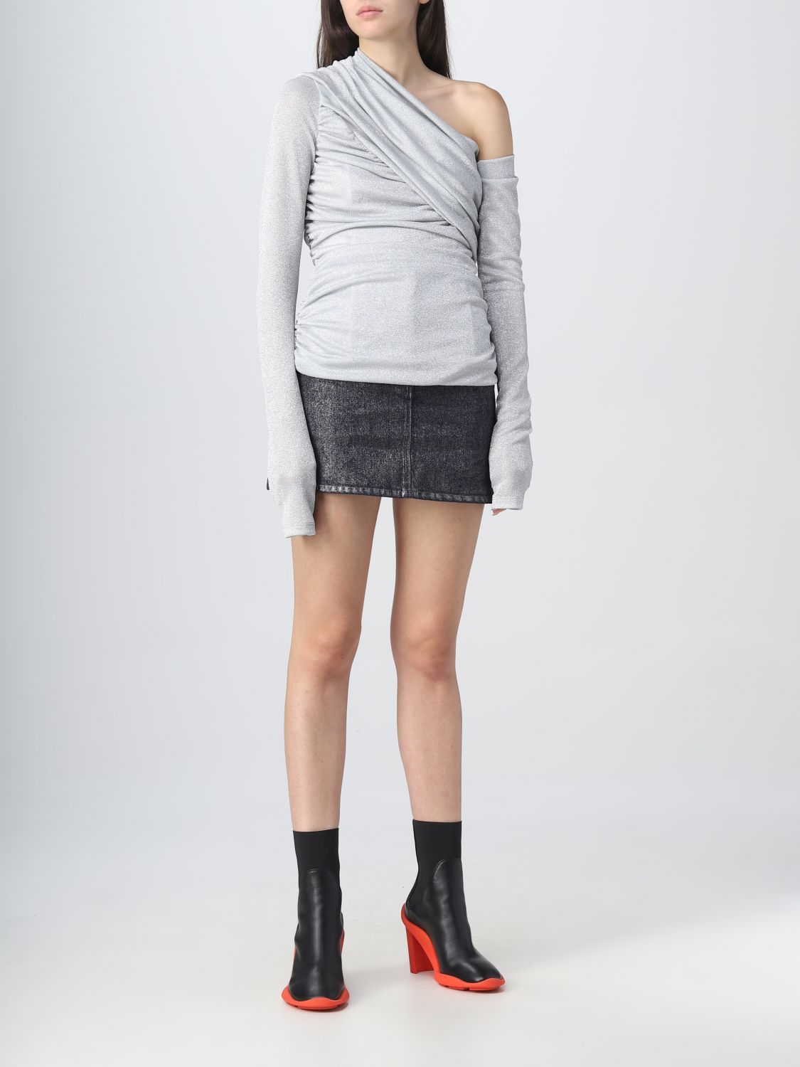 Msgm White Asymmetrical Blouse In White