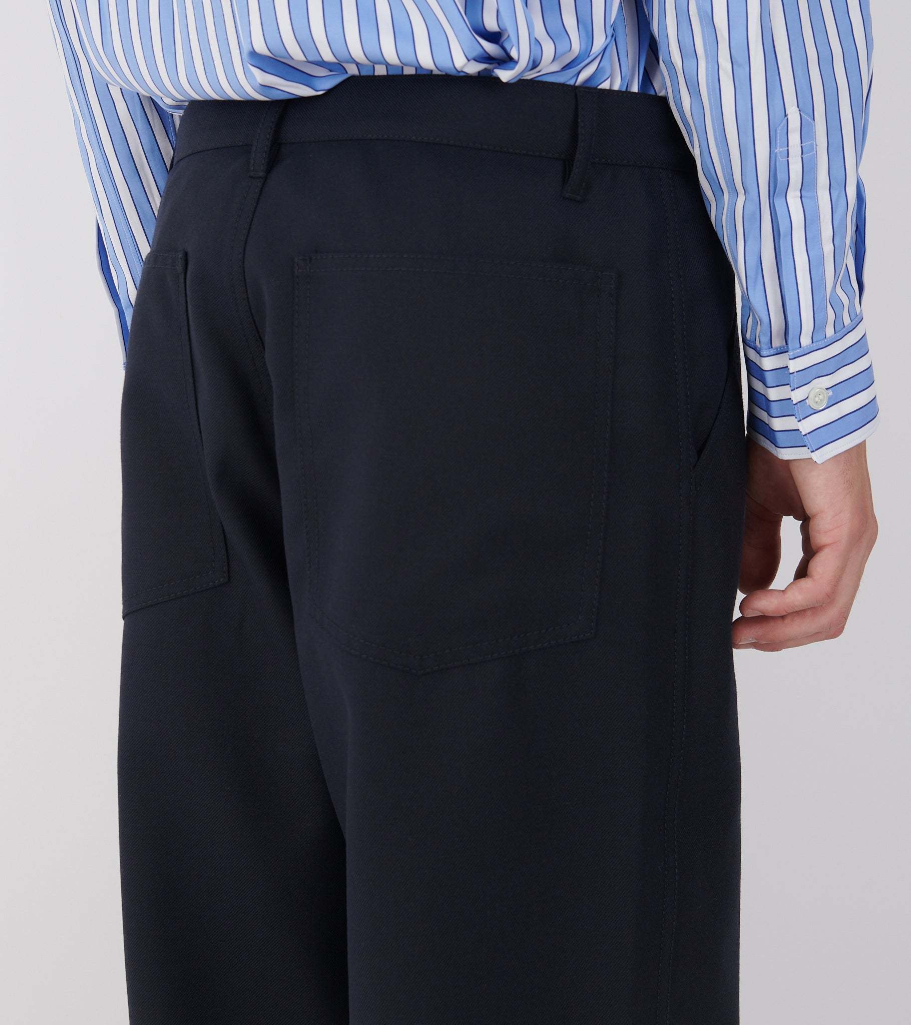 Comme Des Garçons Belt Loop Casual Pants In Blue