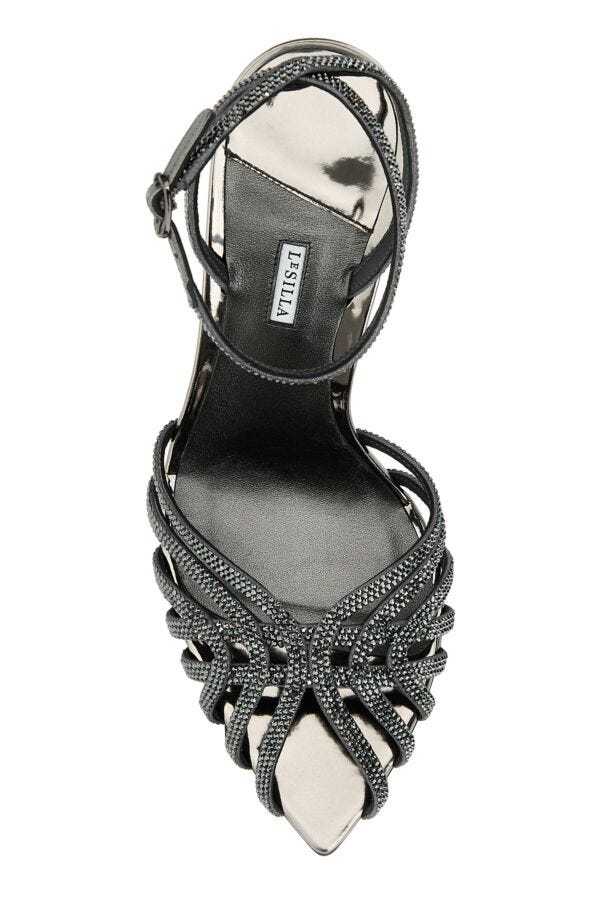 Le Silla Embellished Leather Embrace Sandals In Black