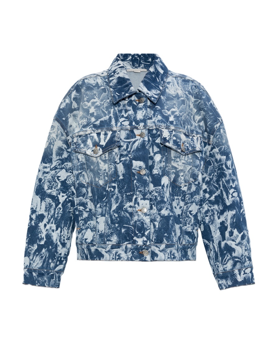 Stella Mccartney Animal Forest-print Denim Jacket In Blue
