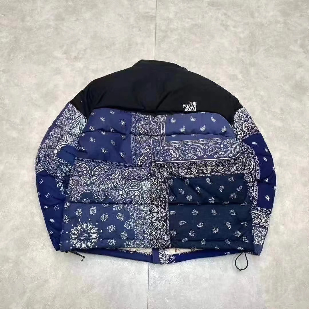 Shop Readymade Bandana-print Puffer Jacket In Black