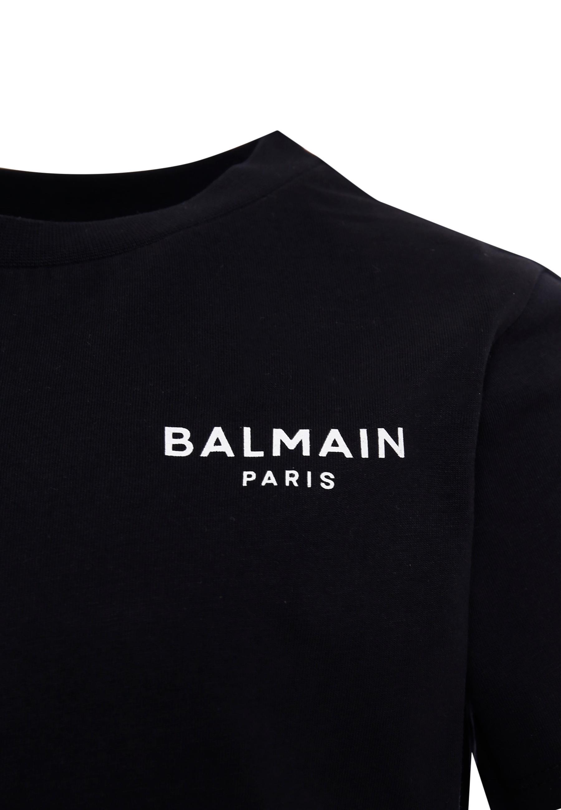 Balmain Logo-embroidered T-shirt In Black
