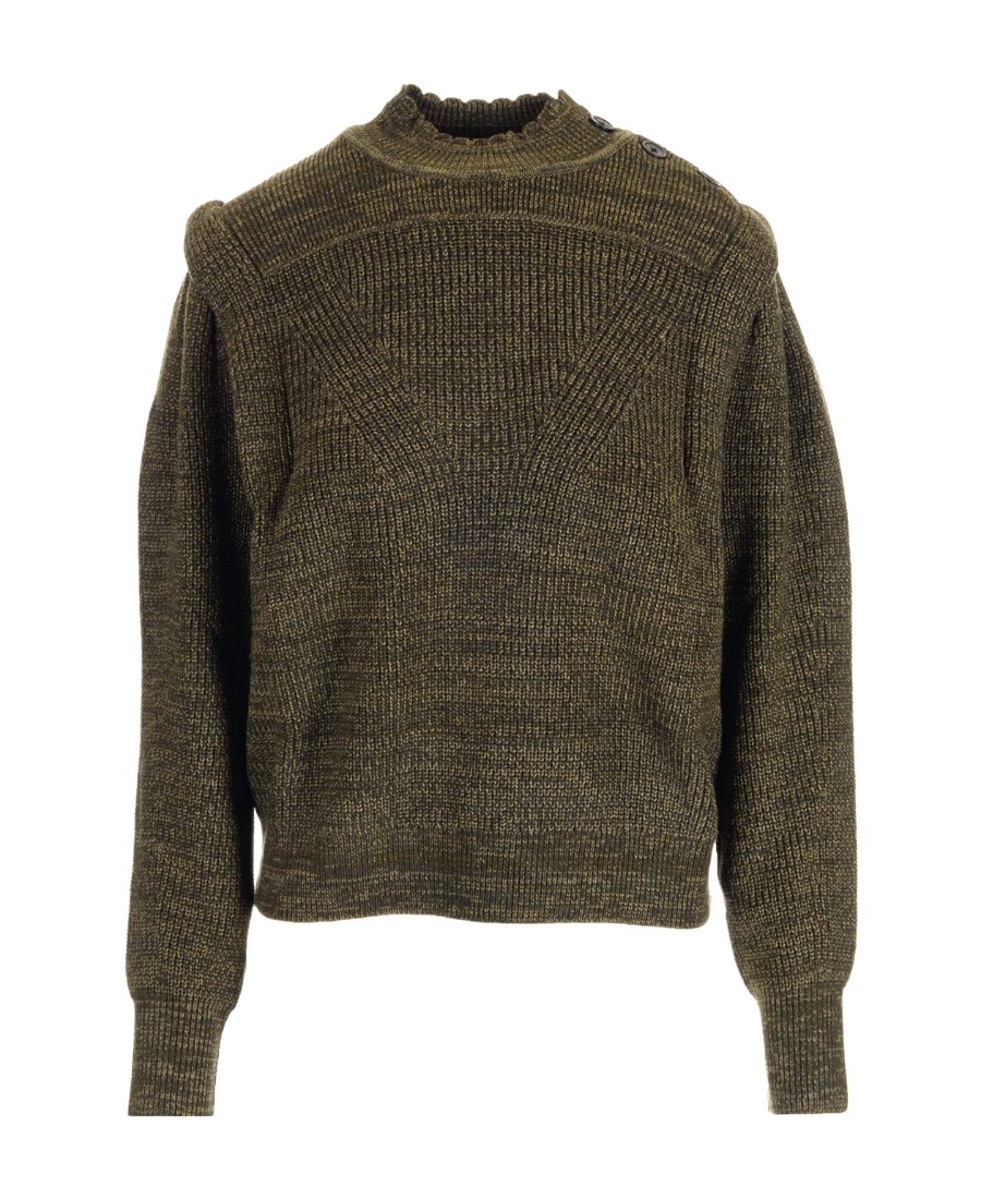 Shop Isabel Marant Étoile Meerya Padded-shoulder Knit Jumper In Black