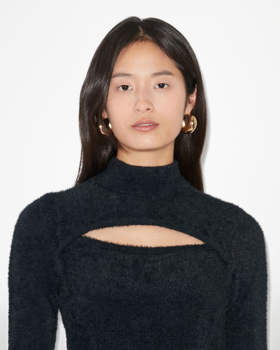 Isabel Marant Étoile Mayers Faux-fur Cut-out Jumper In Black