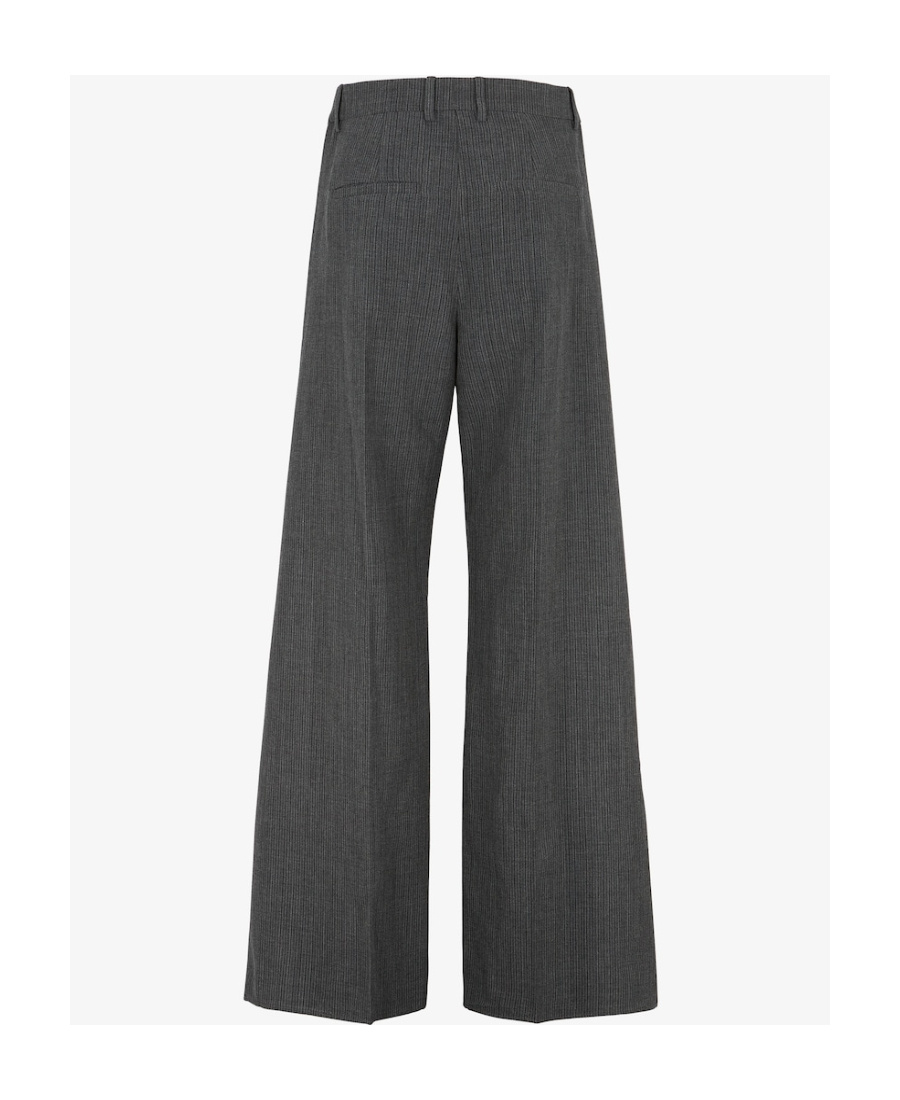 Fendi Fleece Wool Trousers In Gray
