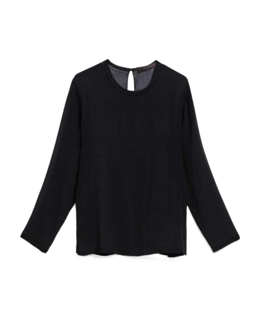 Max Mara Ferrera Semi Transparent Shirt In Black