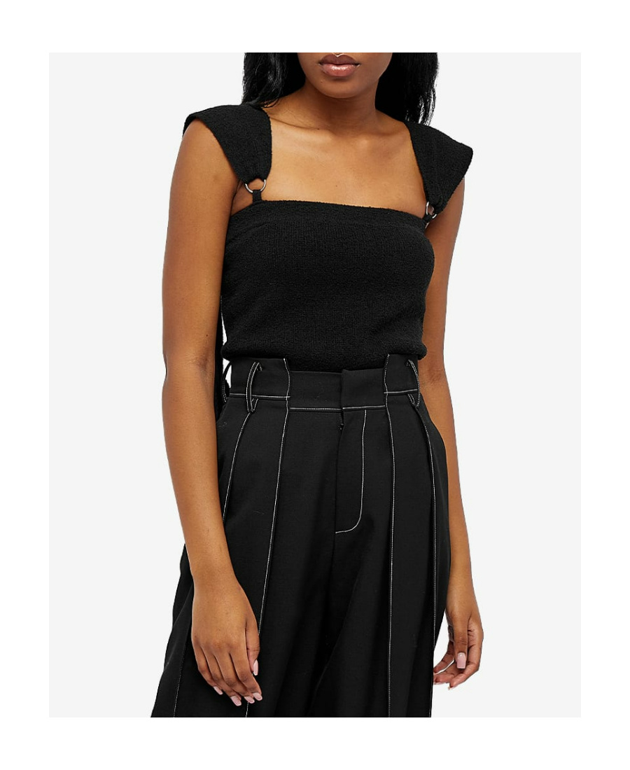 Nanushka Faya Off-the-shoulder Organic-cotton Blend Top In Black